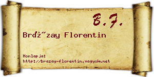 Brázay Florentin névjegykártya